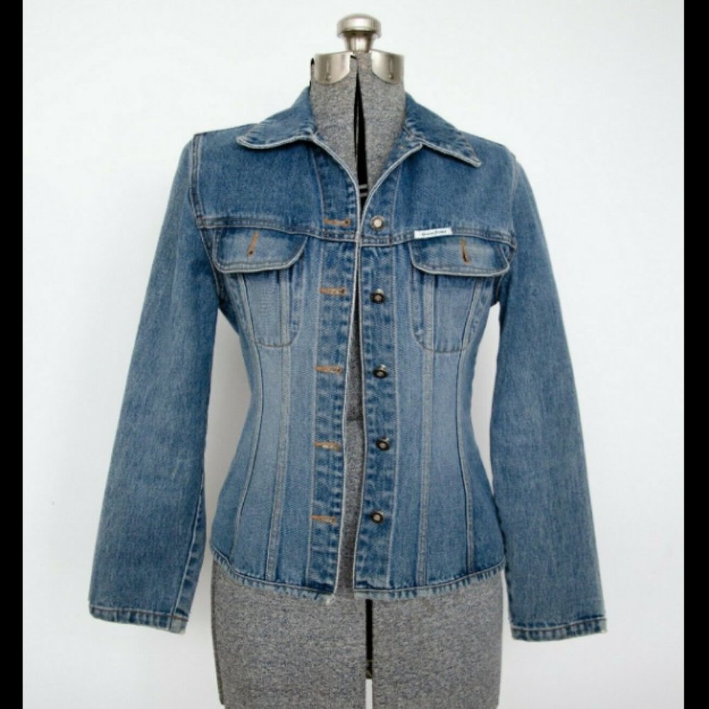 Guess Jeans Vintage Jean Jacket - No Size Tag- - Picture 2 of 5